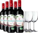 vue du vin Pack Mouton Cadet Bio Rouge x Pierre 2024 Baron Philippe de Rothschild 6 Verres Mouton Cadet Offerts