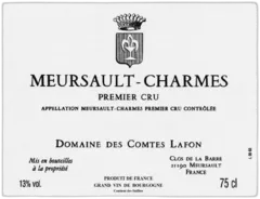 capture du vin Meursault-Charmes Domaine des Comtes Lafon "Premier Cru" 2022