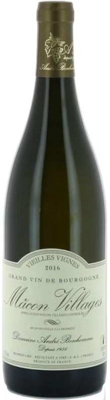 vue du vin Mâcon Vieilles Vignes 2023 Domaine André Bonhomme, Mâcon Villages