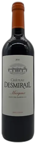 vue du vin Margaux Grand Cru Classé 2016 Château Desmirail Bordeaux