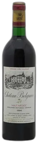 photo du vin Château Belgrave Haut-Médoc 5ème Grand Cru Classé Rouge 1986
