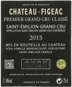 photo du vin Figeac Saint-Emilion Grand Cru 2015