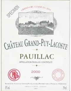 photos du vin Grand Puy Lacoste Pauillac 2000