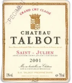 aperçu du vin Talbot Saint-Julien 2001