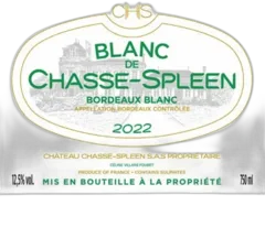 photo du vin Blanc de Chasse Spleen Bordeaux 2022