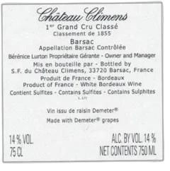 photo du vin Climens Barsac 2016
