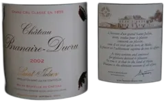 aperçu du vin Branaire Ducru Saint-Julien 2002