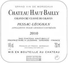 photo du vin Haut Bailly Pessac-Léognan 2010