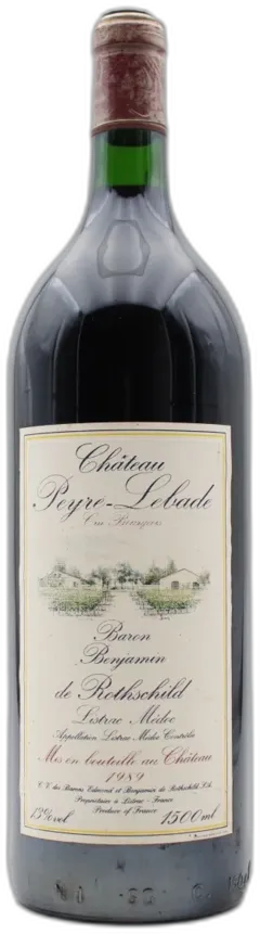 photos du vin Magnum Château Peyre-Lebade 1989