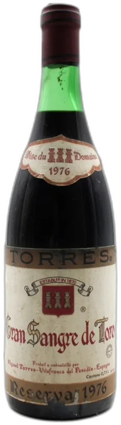vue du vin Gran Sangre de Toro 1976 Torres