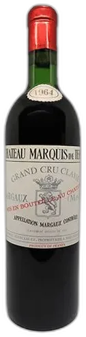 photo du vin Château Marquis de Terme Margaux 4ème Grand Cru Classé 1964
