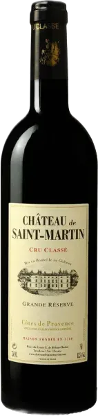 vue du vin Château de Saint-Martin, Grande Réserve, Côtes de Provence Rouge