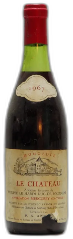 aperçu du vin 1967 Pierre André, Mercurey le Château Monopole