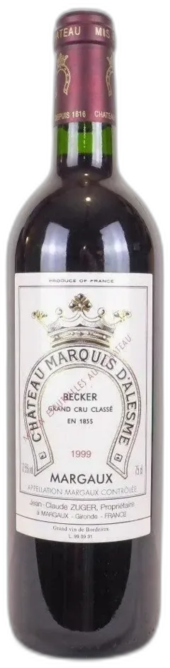 image du vin Château Marquis d’Alesme Becker