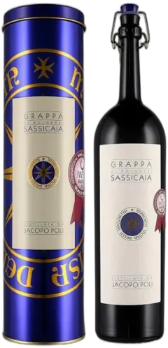 photo du vin Grappa Sassicaia Tubo Blu Serigrafato Poli