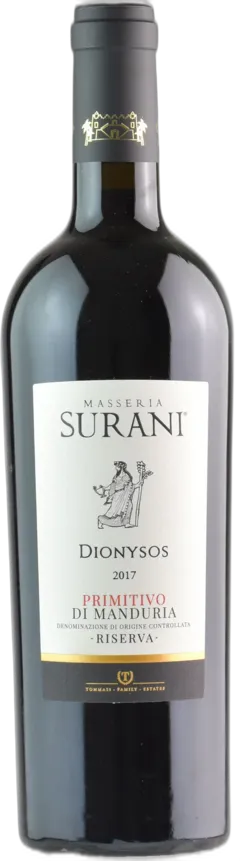 image du vin Masseria Surani Primitivo Manduria Dionysos Riserva 2017