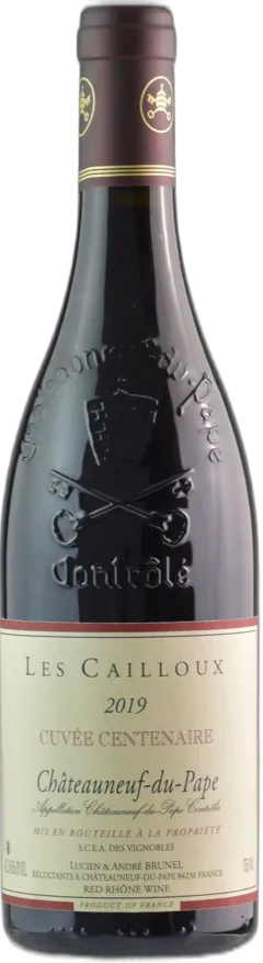 photos du vin Brunel Lex Cailloux Chateauneuf du Pape Rouge Cuvee Centenaire 2019