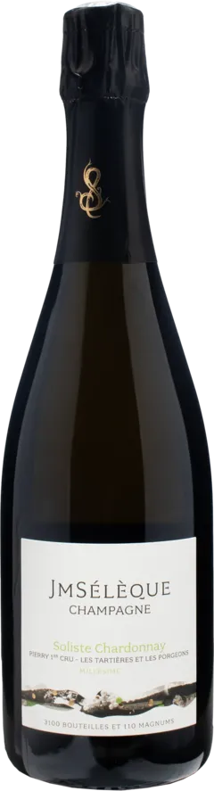 image du vin jm Seleque Champagne Soliste Chardonnay Pierry 1er Cru les Tartieres et les Porgeons Extra Brut 2018