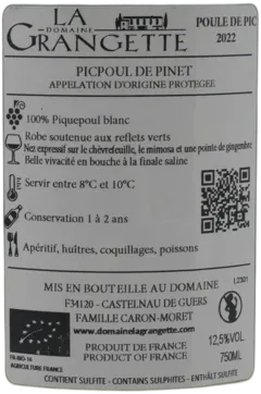 aperçu du vin Poule de Pic 2024