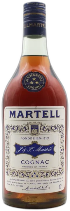 aperçu du vin Martell 3 Étoiles Années 80