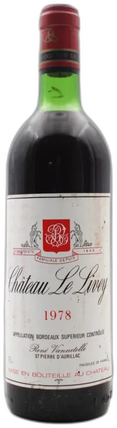 photo du vin Château le Livey 1978