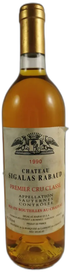 photo du vin Château Sigalas Rabaud 1990