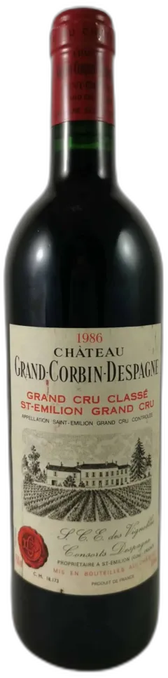image du vin Château Grand Corbin Despagne 1986