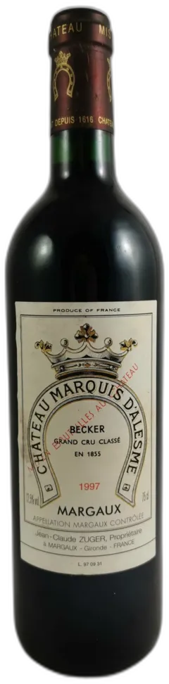 photos du vin Château Marquis d’Alesme Becker 1997
