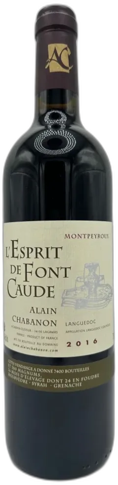 photo du vin Domaine Alain Chabanon l’Esprit de Font Caude 2016 Languedoc Roussillon France