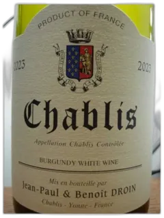 photos du vin Chablis Droin 2023