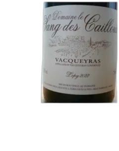 photos du vin Vacqueyras Rouge le Sang des Cailloux Lopy