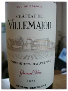 image du vin Corbieres Boutenac Chateau de Villemajou Grand Vin Gerard Bertrand