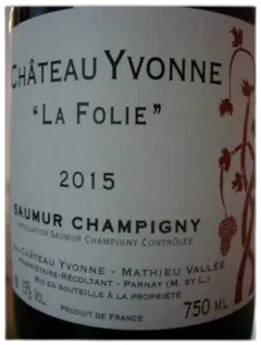 photos du vin Saumur Champigny Château Yvonne 2015