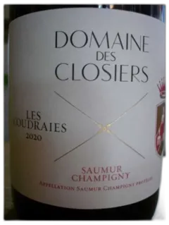 image du vin Saumur Champigny les Coudraies Domaine des Closiers 2020