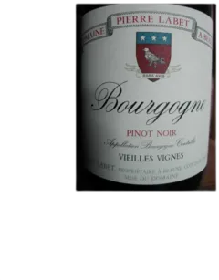 photo du vin Bourgogne Pinot Noir fr. Labet