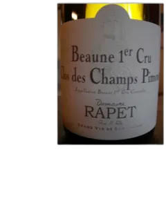 image du vin Beaune Blanc 1er Cru Clos des Champs Pimont Dom. Rapet 2020