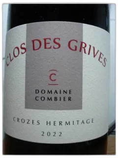 photo du vin Crozes Hermitage Rouge Clos des Grives Combier