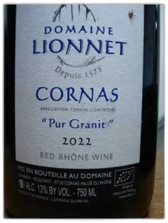 capture du vin Cornas Pur Granit Domaine Lionnet