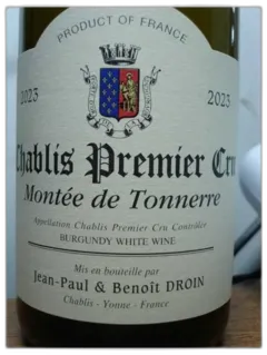 photo du vin Chablis 1er Cru Montee de Tonnerre Droin 2023