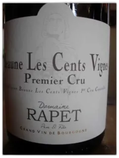 illustration du vin Beaune 1er Cru les Cents Vignes Domaine Rapet 2021