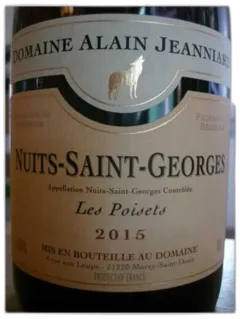 photo du vin Nuits Saint Georges les Poisets Alain Jeanniard 2015