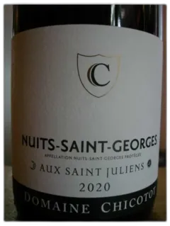 photos du vin Nuits Saint Georges Aux Saint Juliens Chicotot 2020
