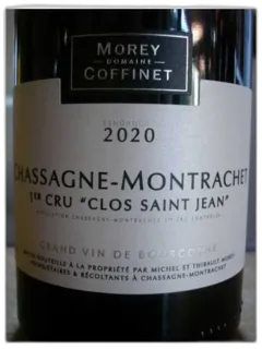 capture du vin Chassagne Montrachet Rouge 1er Cru Clos Saint Jean Morey Coffinet 2020