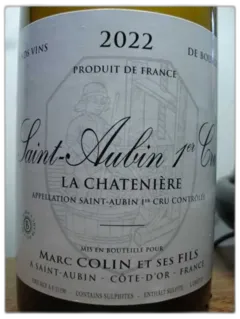 photo du vin Saint Aubin Blanc la Chateniere 1er Cru Marc Colin 2022