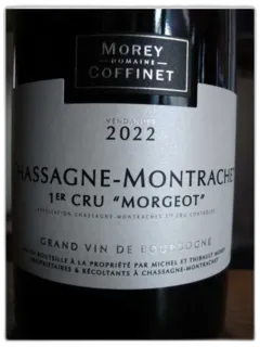image du vin Chassagne Montrachet Rouge 1er Cru Morgeot Morey Coffinet 2022