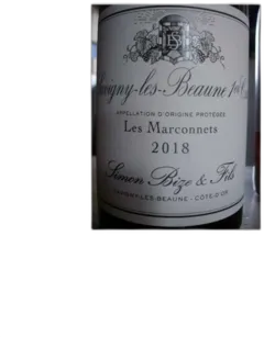 capture du vin Savigny les Beaune Rouge 1er Cru les Marconnets Simon Bize 2018