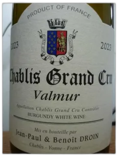 photo du vin Chablis Grand Cru Valmur Droin 2023