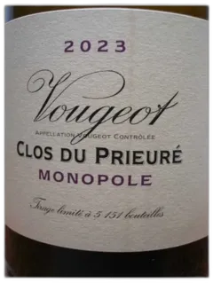 photos du vin Vougeot Blanc Clos du Prieuré Domaine de la Vougeraie 2023