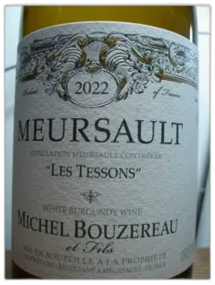 photo du vin Meursault les Tessons Michel Bouzereau 2022