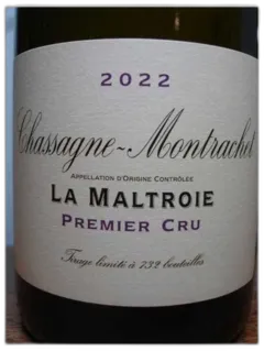photo du vin Chassagne Montrachet 1er Cru la Maltroie Domaine de la Vougeraie 2022